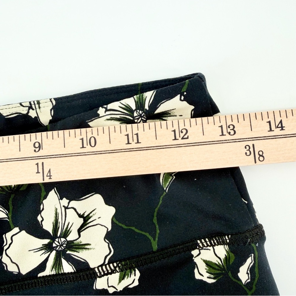 Sam Edelman High Rise Floral Leggings Size M Bold Garden Black Off-White Yoga - Picture 8 of 9